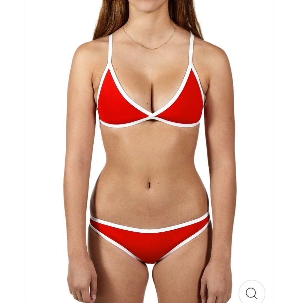 HOAKA Hawaii Red/white set cheeky board set bikini size M/L
